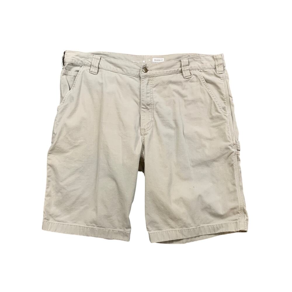 Carhartt Shorts Mens 38 Tan Rugged Flex Relaxed Fit Canvas Utility Work Stretch